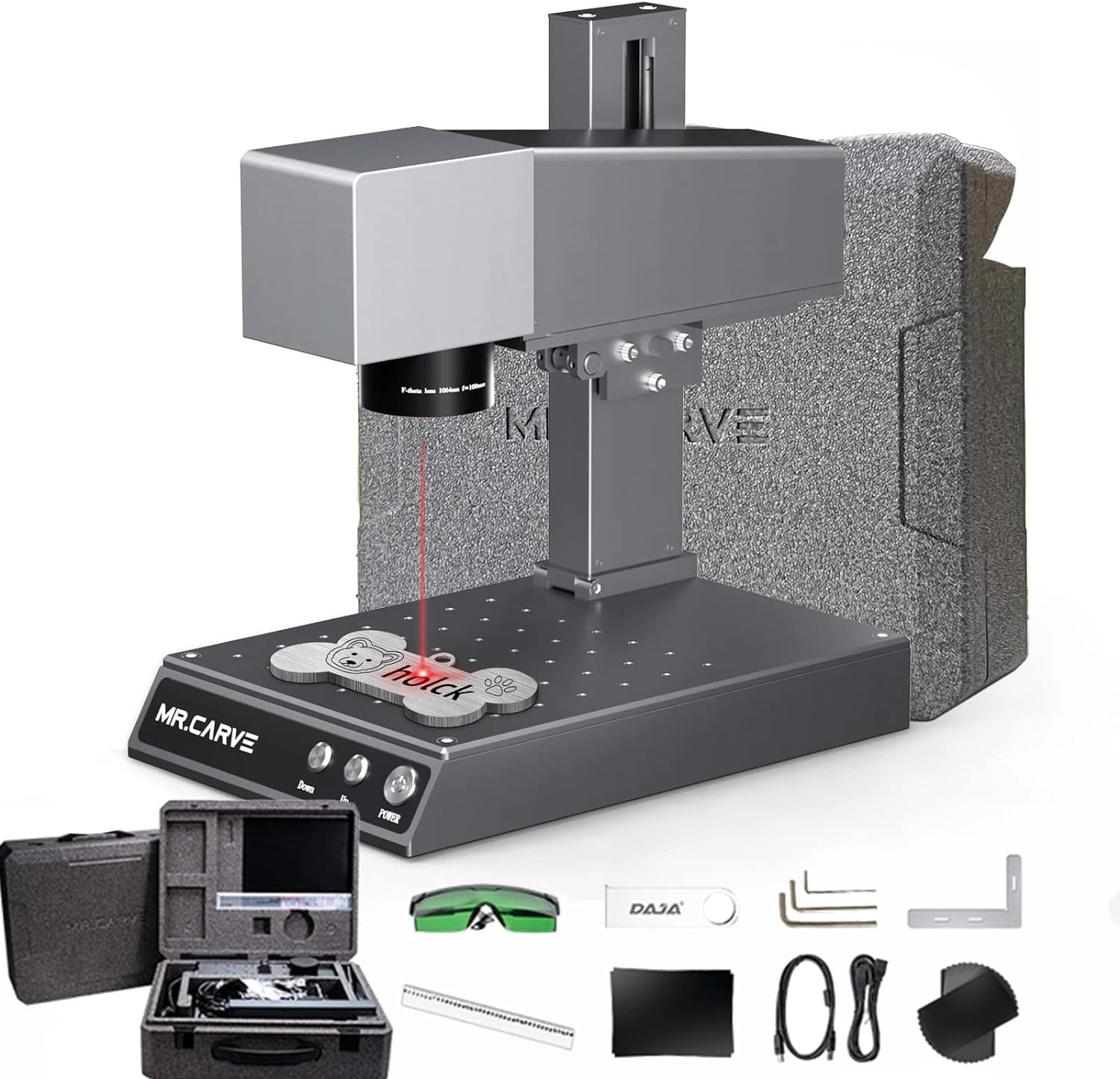 GWEIKE G2 Pro 30W Fiber Laser Engraver, 15000mm/s Fast Laser Engraver Machine With 3D & Deep Engraving, 110x110mm Working Area, Portable Laser Marking Machine For Jewelry, Metal, Leather, Dog Tags - Walmart