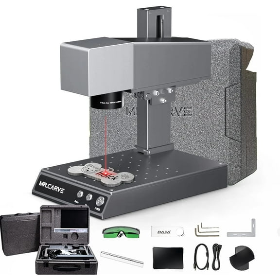 Phezer M1 PRO 10W La/ser Engraver, 0.001mm Higher Accuracy DIY Fiber La/ser Marking and Engraver Machine, Portable Desktop Industrial Fiber Engraving Machine for Factory and Home Wood Matel