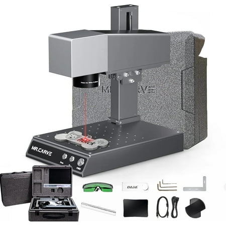 Phezer M1 PRO 10W La/ser Engraver, 0.001mm Higher Accuracy DIY Fiber La/ser Marking and Engraver Machine, Portable Desktop Industrial Fiber Engraving Machine for Factory and Home Wood Matel