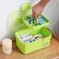 thumbnail image 5 of Plastic sewing box with removable tray - storage box with handle, small art box for handicrafts, cosmetic tools, 5 of 5
