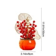 thumbnail image 3 of Luoshdecor Christmas Artificial Berry Flower Pot ,Red Persimmon Vase Table Ornament for Indoor Home Tabletop Decor 11.8 in, 3 of 6