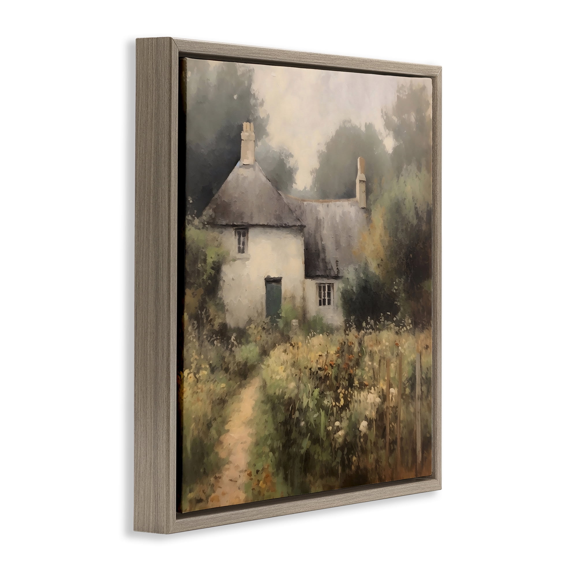 Stupell Industries Cottage Comfort in Summer Garden Brown Framed Floater Canvas Wall Art, design by Creative Studio