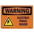 thumbnail image 1 of SignMission OS-WS-A-1218-L-12089 12 x 18 in. OSHA Warning Sign - Electric Panel Inside with Symbol, 1 of 1