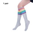 thumbnail image 2 of Calcetines hasta la rodilla Minnieouse con cierre de tirón para niñas Gris claro talla única, 2 of 6
