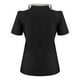 thumbnail image 5 of Pntutb Moda Mujer Verano Cuello en V Manga corta Hombro frío Blusa Camiseta Causal Impresión tops Pntutb Pntutb-2488, 5 of 5