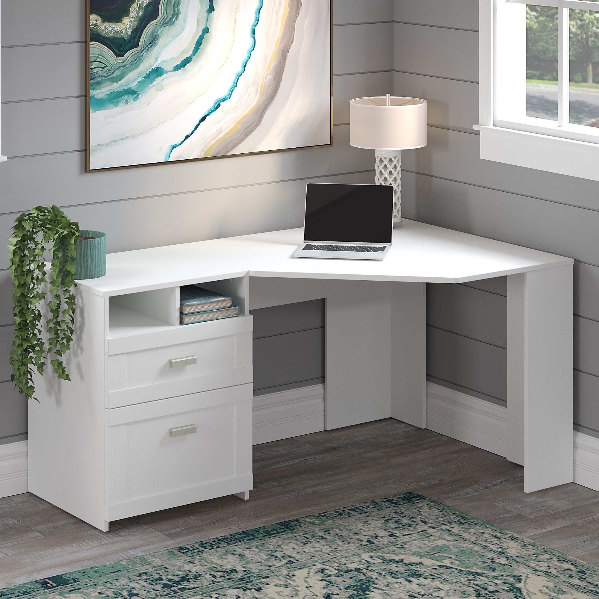Buy Wheaton 60 W Reversible Corner Computer Desk with Storage in Pure