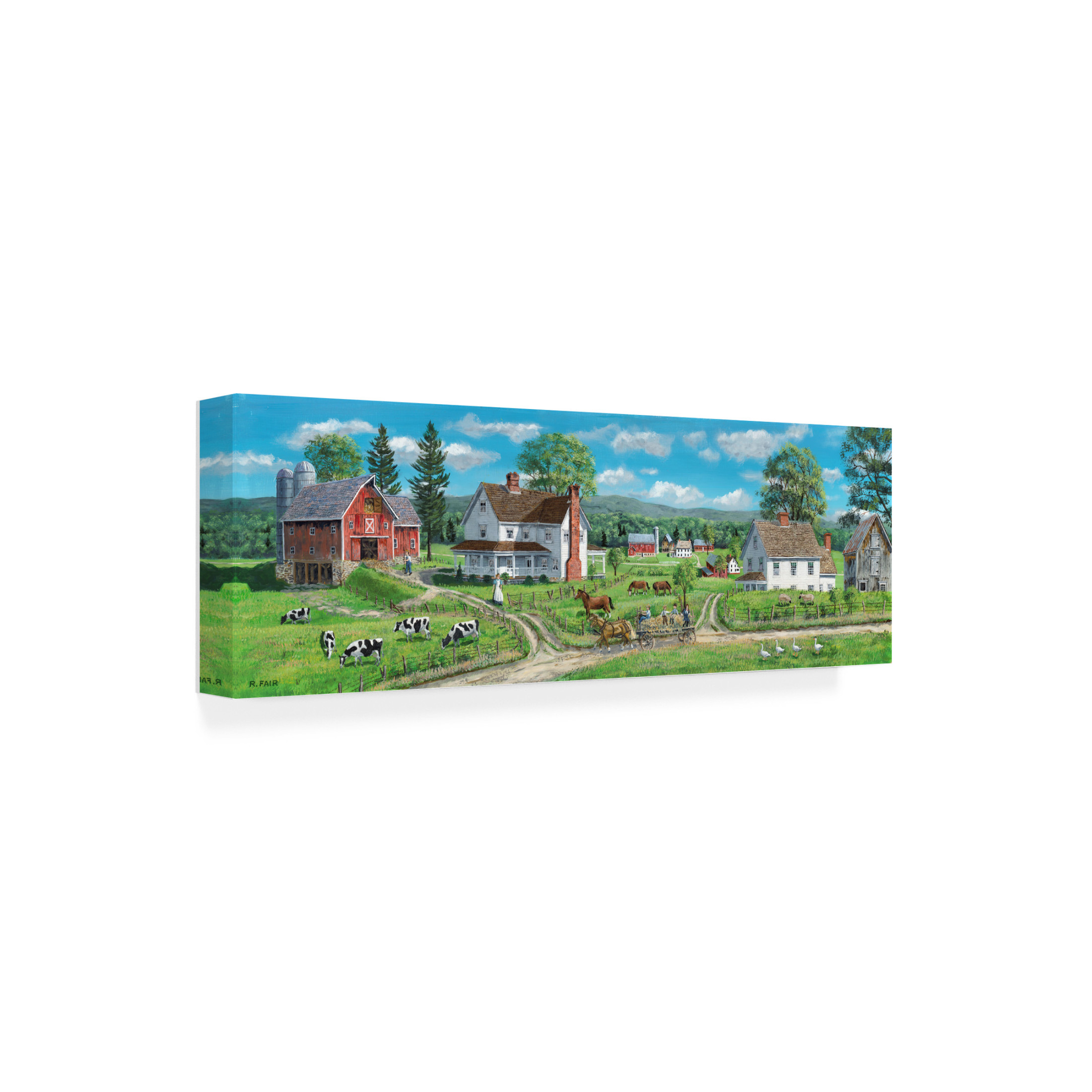 Canvas Wall Art - Bob Fair 'Country Farms' Wall Art for Living Room, Bedroom, or Office Décor by Trademark Fine Art - 24 x 8 Inches