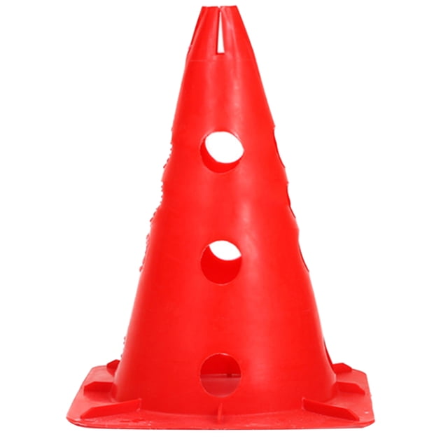 Conos de carretera de obstáculos de fútbol, barril de marca de fútbol con agujero, equipo de entrenamiento deportivo (rojo), 1 ud.