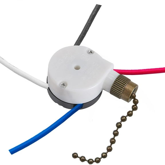 Ceiling Fan Switch Zing Ear ZE-208s E89885 3 Speed 4 Wire Pull Chain Switch with 4 Pre-Installed Wires Replacement Part for Hunter, Hampton Bay, Harbor Breeze, Hampton Bay Fans (Bronze Chain)