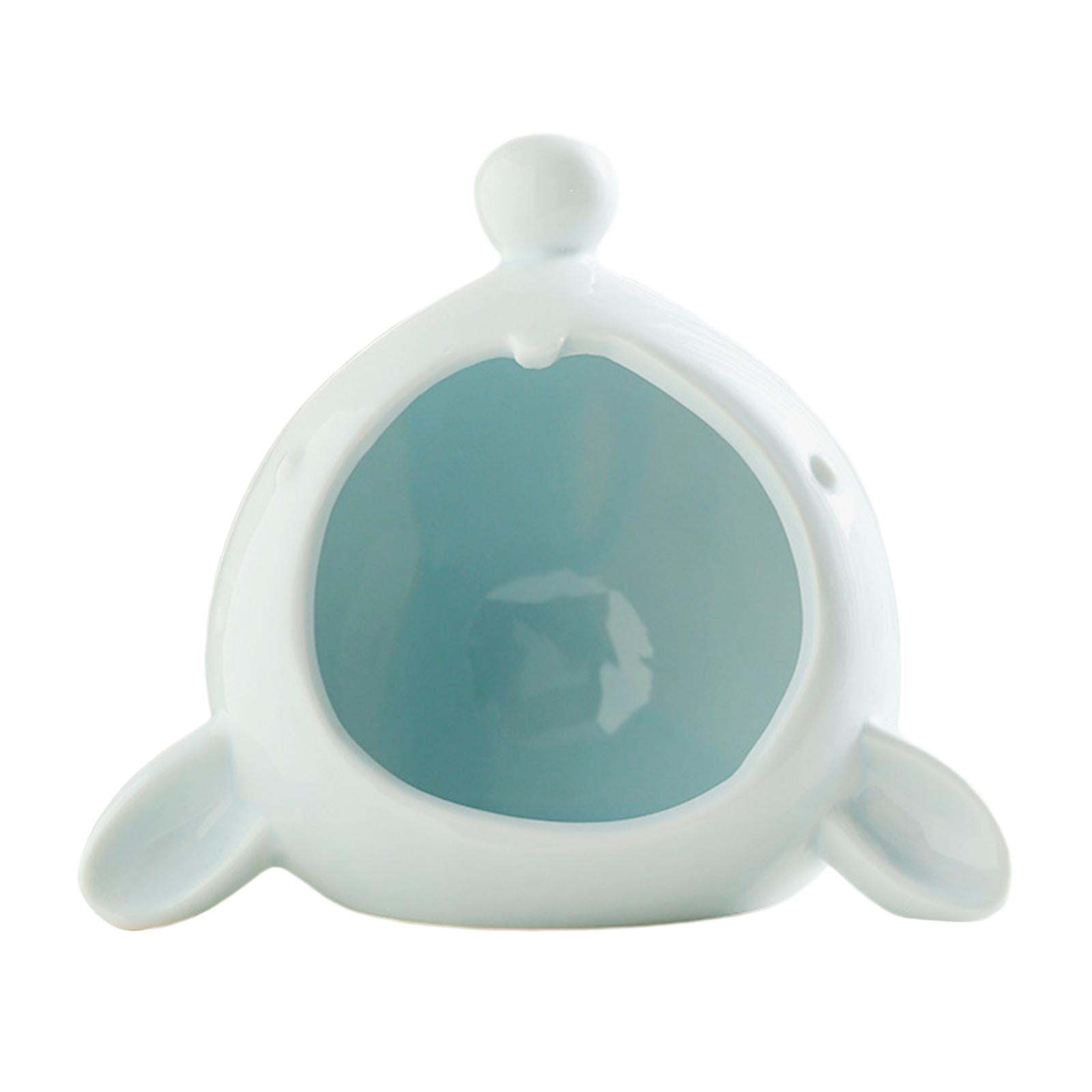Stgfyxgs Ceramic Hamster Habitat Hideout, Hamster House Hut Cave Habitat Decoration Ceramic Cave Cool Pet Bed Outdoor for Small Animal Blue
