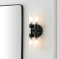 thumbnail image 2 of SAFAVIEH Joli 4-Light LED Black Metal Wall Sconce with White Shade, 2 of 8