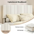 thumbnail image 6 of Costway Full Size Velvet Bed Frame with Height Adjustable Vertical Channel Headboard, Beige, 6 of 11