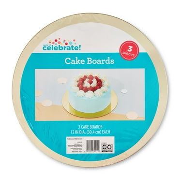 12" Gold Round Paper Cake Boards, 3 Count, by Way To Celebrate