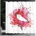 thumbnail image 4 of Ambesonne Modern Shower Curtain, Smiling Woman Lips Effects, 69"Wx84"L, Fuchsia and Red, 4 of 5