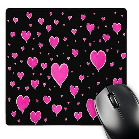 3dRose  Pink Hearts on Black  MousePad price history on PriceWatchPro