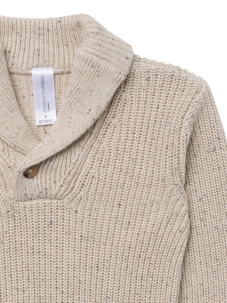 Modern Moments by Gerber Toddler Boy Shawl Collar Sweater, Sizes 12M-5T