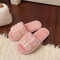 thumbnail image 4 of Bovxnpu House Slippers for Women Casual Indoor/Outdoor Shoes, Women's Indoor Home Open-Toe Pearl Fashionable Fall And Winter Open Warm Flat Slippers Comfy Indoor House Shoes, 4 of 7