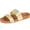 Gold, variant on Women’s Arch Support Sandals – Vegan Leather, Waterproof Summer Beach Slides, Comfortable Double Strap Design, Gold 40