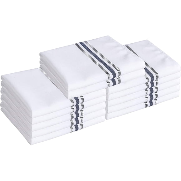 Bistro Napkins with Navy Blue Stripe, 18 x22 inches