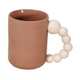 thumbnail image 2 of Taza de cerámica para bebidas, taza de café de porcelana sencilla, portátil para el hogar con asa Rosa, 2 of 9