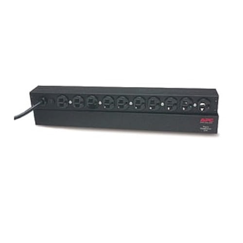APC Rack Mount PDU, Basic 100V-120V/15A, (10) Outlets, 1U Horizontal AP9562