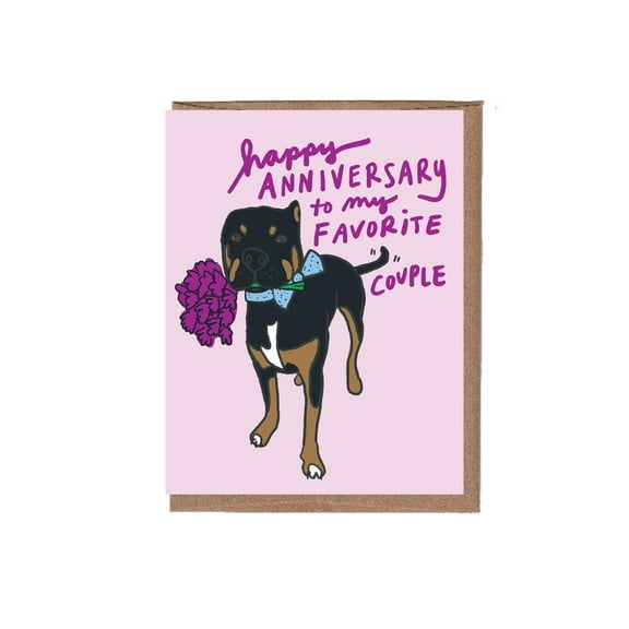 Happy Anniversary Dog Greeting Card - Unique Design for Couples - Perfect for Celebrations