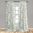 thumbnail image 2 of Botanical Window Curtains, Summer Season Themed Garden of Flowering Meadow and Lemons Print, Lightweight Decor 2-Panel Set with Rod Pocket, Pair of - 28"x84", White Fern Green Mustard, by Ambesonne, 2 of 3