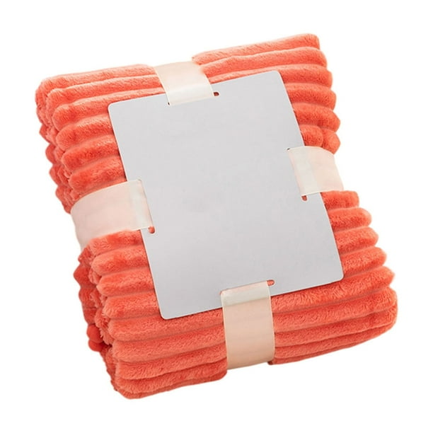 Manta de franela a rayas para sofá, siesta, aire acondicionado, 51 x 61 pulgadas, suave y cálida, para cama, sofá, decoración del hogar, manta polar acogedora para uso invernal.