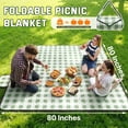 thumbnail image 2 of Extra Large Picnic Blanket Waterproof Foldable 80''x80'', Outdoor Picnic Mat Beach Blanket Sandproof for Park, Grass, Travel, Hiking, Camping Essentials, Gingham Picnic Blanket, 2 of 2