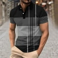 thumbnail image 2 of snilers Men's Golf Shirt Collared Button Down Shirt Short Sleeve Color Block Stripes Work Casual Pullover Summer Athletic Tops, 2 of 4