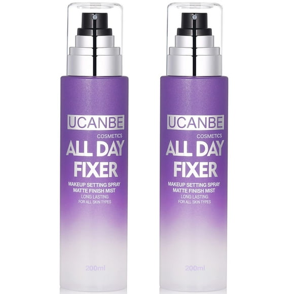 Spray fijador de maquillaje UCANBE, acabado mate, 200 ml, juego de 2 piezas