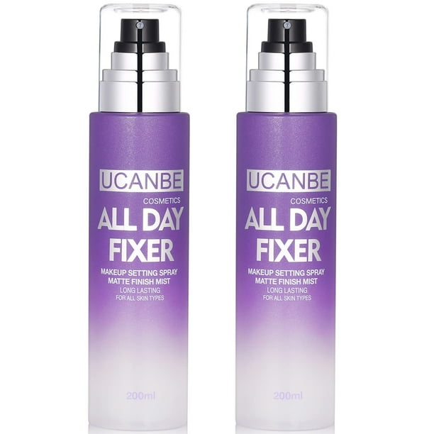 Spray fijador de maquillaje UCANBE, acabado mate, 200 ml, juego de 2 piezas