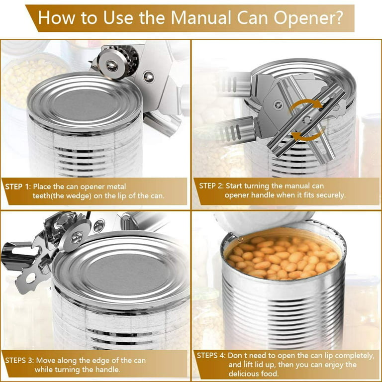 Shop for Can Opener Soft Edge Tin Opener Manual Durable Stainless Steel  with Ergonomic Soft Grips Handle with Easy Turn Round Knob Openers for  Seniors with Arthritis Ultra Sharp Cutting Tool at