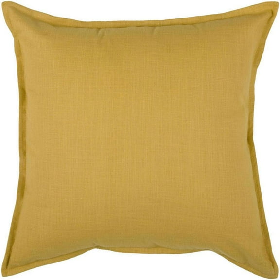Rizzy Home 20" x 20" Down Filled Pillow with Cotton Cover in Yellow