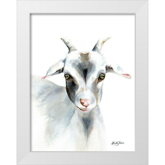 Talent, Kelley 19x24 White Modern Wood Framed Museum Art Print Titled - Benny the Goat