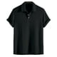 thumbnail image 2 of Playera Elvqul de Caballero Manga Corta Liso Negro Casuales Algodón Deportivas Solapa, 2 of 9