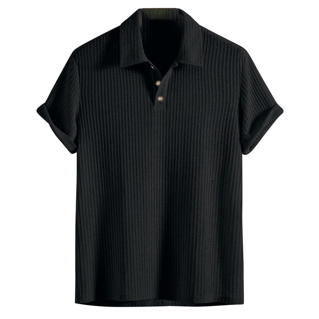 cfhntfmh Summer Henley Shirts for Men Collared Athletic T-Shirts Tops Basic Solid Color Short Sleeve Button up Tees