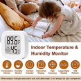 thumbnail image 2 of Sensor de humedad Termómetro interior Higrómetro Medidor de humedad Monitor de temperatura y humedad con pantalla LCD Fahrenheit (℉) (Blanco-3PCS), 2 of 5