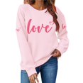 thumbnail image 3 of WTXUE Valentine Sweatshirt for Women Love Heart Graphic Sweatshirts Oversized Trendy Crewneck Pullover Comfortable Long Sleeve Shirts Fashion Casual Holiday Tops Purple S, 3 of 7