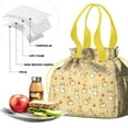 thumbnail image 4 of Corgi Dog and Footprints Drawstring Lunch Bag Women - Drawstring Lunch Bag Insulated for Work Office - Stain-Resistant Large Lunchbags for Women with Multi-Pockets, 4 of 6