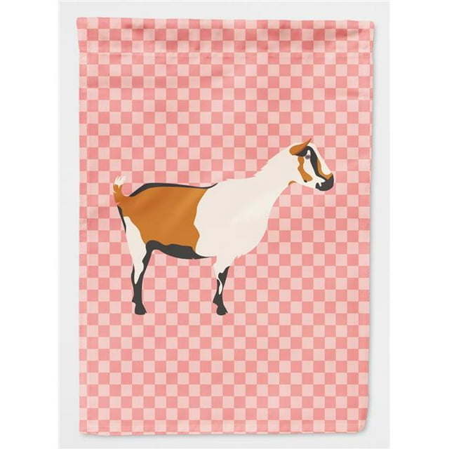 Carolines Treasures BB7880CHF Alpine Goat Pink Check Canvas House Flag
