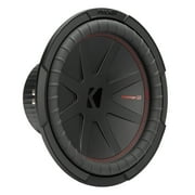 KICKER CompR 12 Inch 2 Ohm DVC 500W RMS Power Car Audio Subwoofer, Black