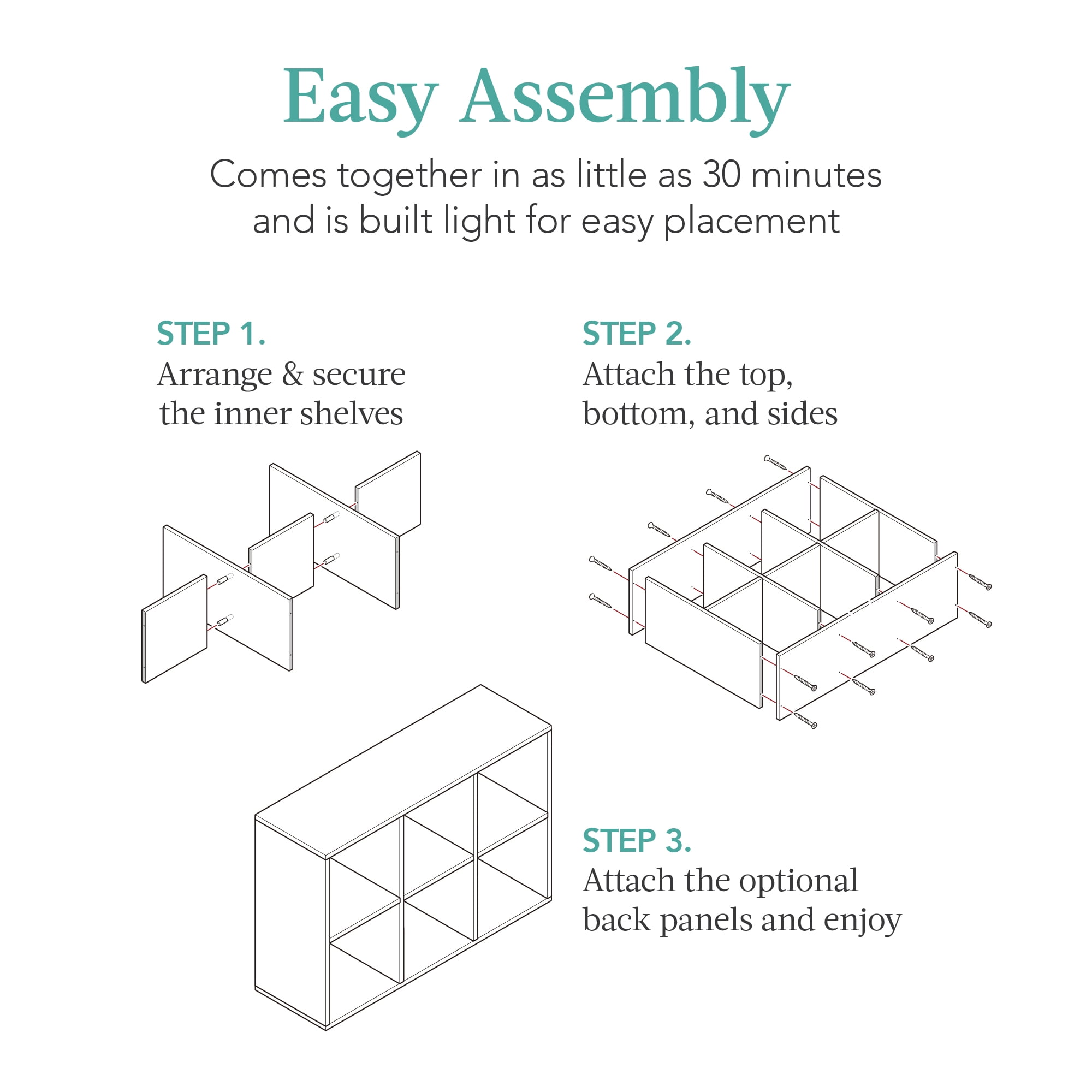 Best Choice Products 6-Cube Bookshelf, 11in Display Storage System, Organizer w/ Removable Back Panels - Greige