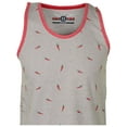 thumbnail image 2 of 9 Crowns Men's Marled Summer Print Tank Top (Medium, Grey/Chili Pepper), 2 of 3