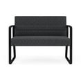 thumbnail image 2 of Waterfall Reception Waiting Sled Base Loveseat / Black Steel / Dark Gray, 2 of 5