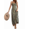 thumbnail image 2 of Womens Spaghetti Strap Dress Summer Dresses Beach Cover Ups Casual Sundresses Green XL, 2 of 8
