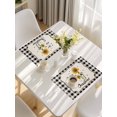 thumbnail image 5 of Sunflowers Placemats Set of 6, Yellow Floral Botanical Black White Checkered Rustic Placemats for Dining Table, Place Mats for Kitchen Tabletop, Waterproof Wipeable Dining Table Mats Set, 5 of 9