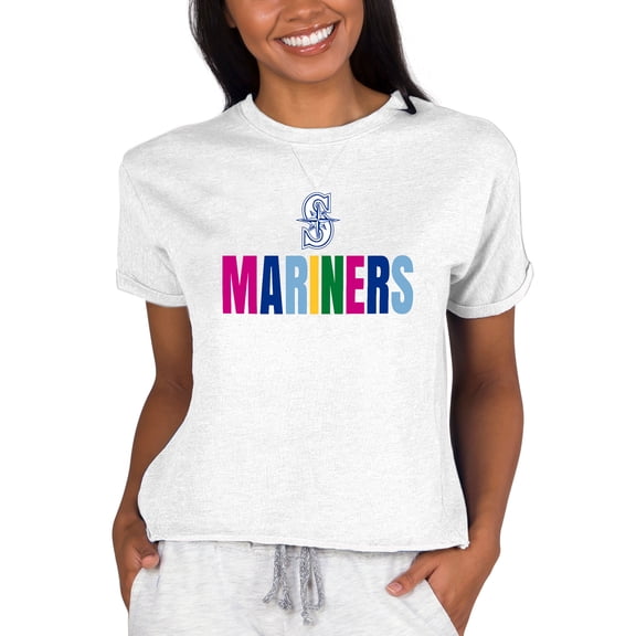 Women's Concepts Sport  Oatmeal Seattle Mariners Mainstream Terry T-Shirt