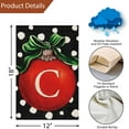 thumbnail image 4 of Christmas Ball Monogram Garden Flag 12x18 Double Sided Burlap, Small Welcome Initial Letter C Family Last Name Yard House Flag Outdoor Decoration (ONLY FLAG), 4 of 6