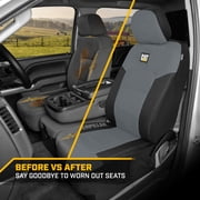 CAT Gray & Black Seat Covers For Cars, Trucks, SUV - Set of (2) MeshFlex Car Seat Cover Front Seat Protectors - Airbag Compatible Seat Covers for SUV Interior Covers & Seat Cover Accessories